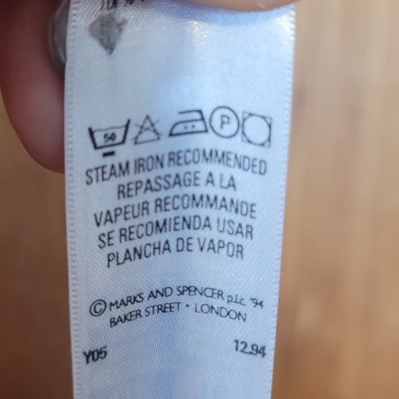 Marks & Spencer Blue Floral Midi Dress with Cream Lace Collar - Picture 6 of 8